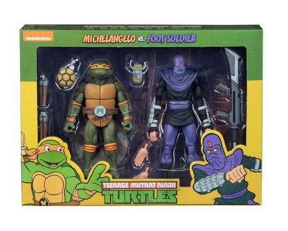 NECA Teenage Mutant Ninja Turtles Michelangelo & Foot Soldier Exclusive Action Figure 2-Pack