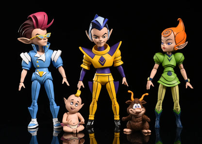 NECA Teenage Mutant Ninja Turtles Cartoon The Neutrinos Exclusive Action Figure 3-Pack [Krang, Traag & Granitor with Baby Tribble & Grybyx]