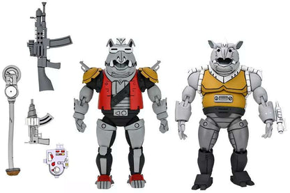 NECA Teenage Mutant Ninja Turtles Cartoon Super Bebop & Mighty Rocksteady Exclusive Action Figure 2-Pack