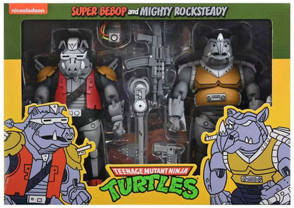 NECA Teenage Mutant Ninja Turtles Cartoon Super Bebop & Mighty Rocksteady Exclusive Action Figure 2-Pack