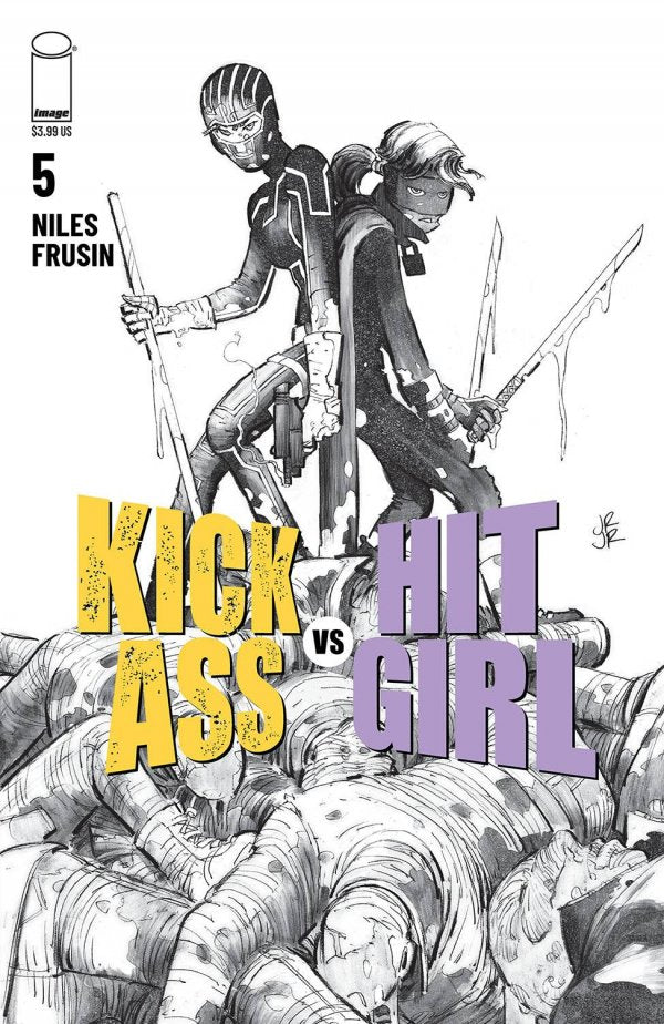 Kick-Ass vs. Hit-Girl #5 Cover B John Romita Jr. Black & White Variant