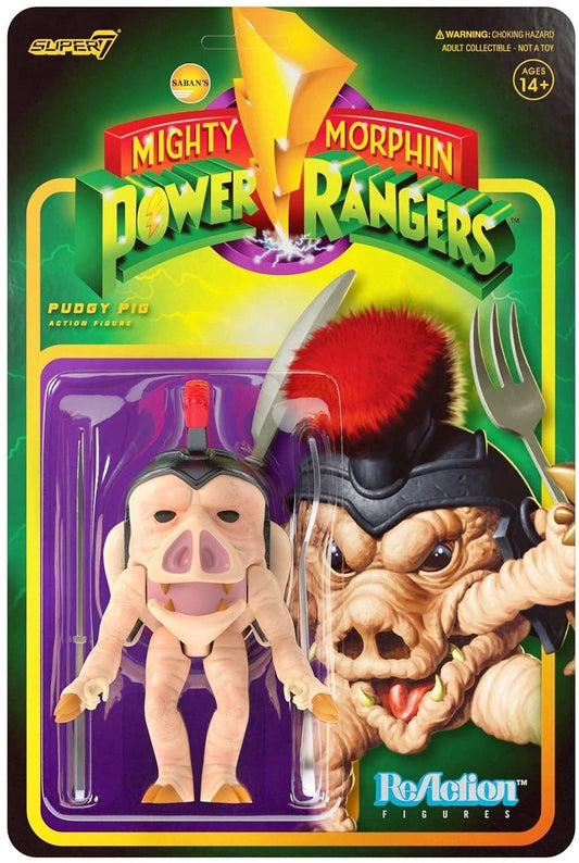 MIGHTY MORPHIN POWER RANGERS PUDGY PIG REACTION FIGURE