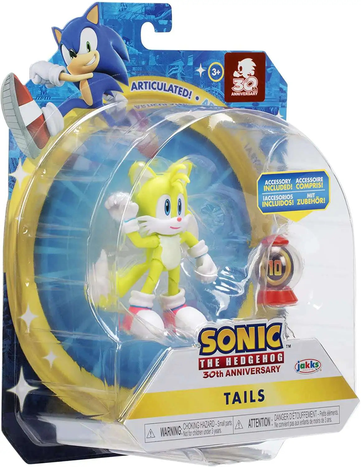 Sonic The Hedgehog 30th Anniversary Basic Wave 6 Tails Action Figure [Modern, Ring Item Box]