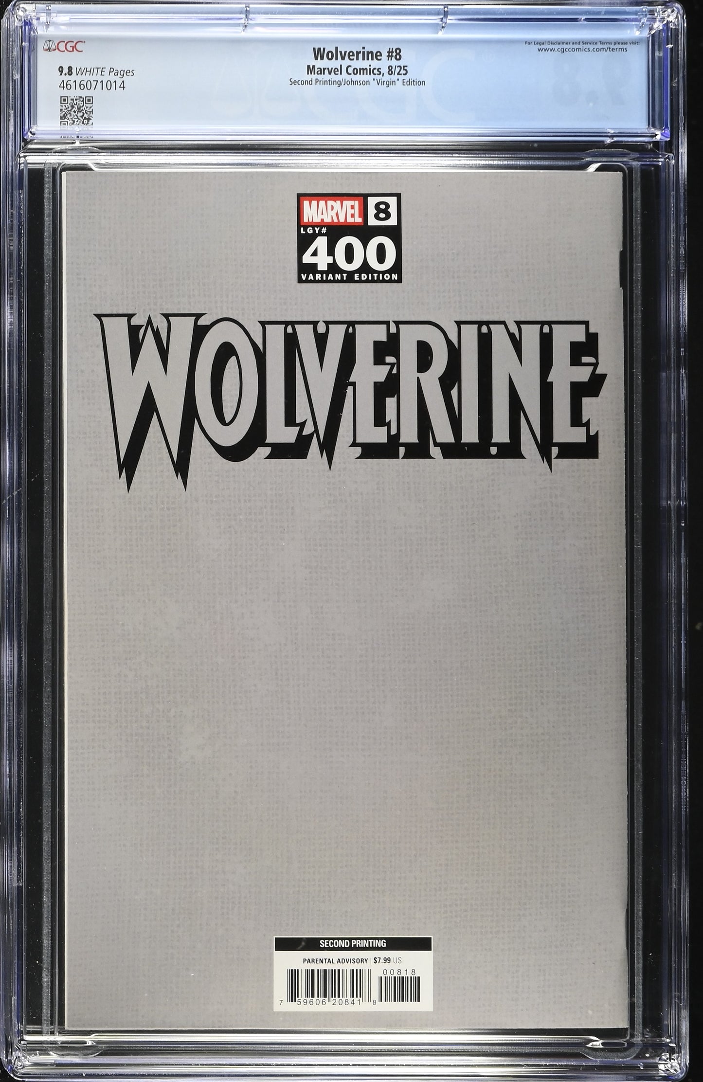 Wolverine #8 Daniel Warren Johnson Ratio Virgin 2nd Print Variant CGC Graded 9.8