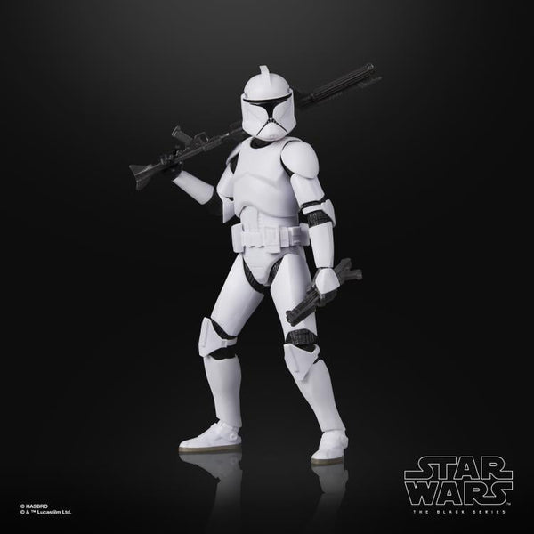 Star Wars Aotc Black Ser 6in Phase I Clone Trooper Action Figure