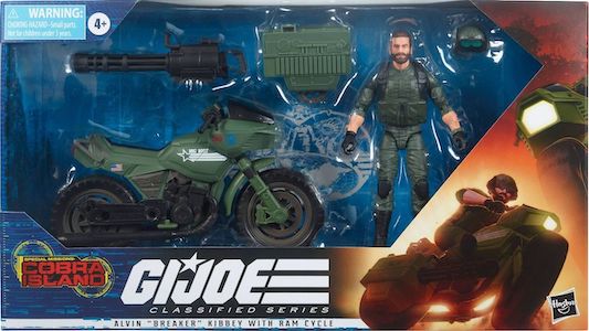 GI Joe Classified Series: Alvin "Breaker" Kibbey with Ram Cycle - Multicolor Action Figure Toy