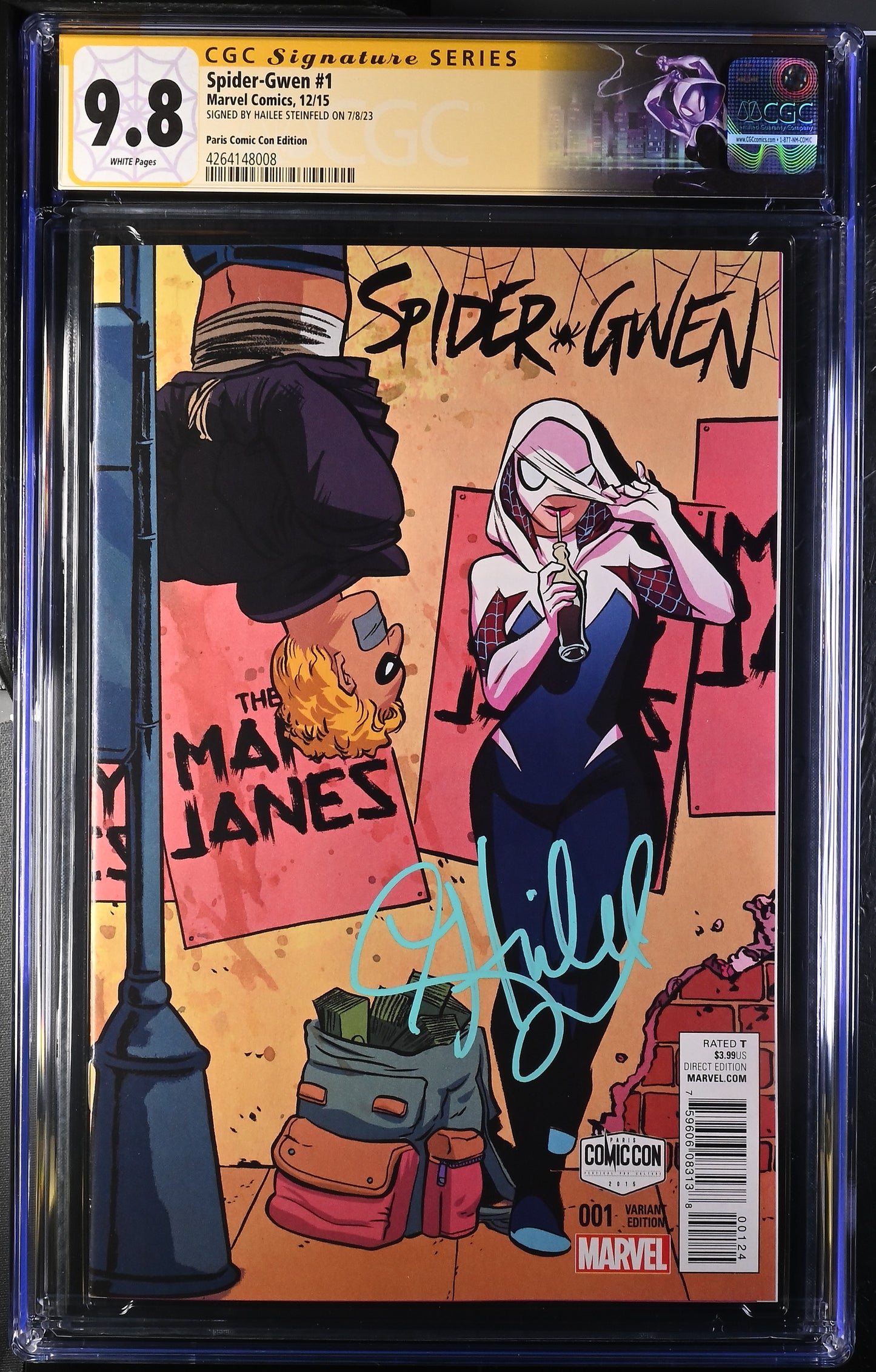 Spider-Gwen #1 Paris Comic-Con Edition Hailee Steinfeld CGC 9.8  Signature Series