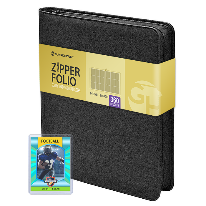 9 Pocket Zipper Folio for Sentry Card Holders