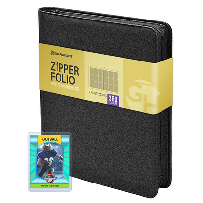 9 Pocket Zipper Folio for Sentry Card Holders