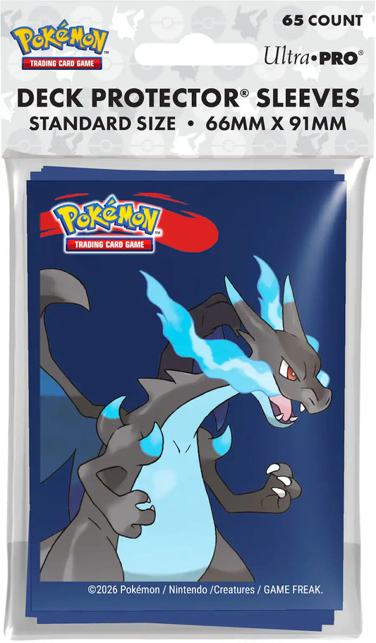 Ultra PRO - Mega Charizard X 65-Count Deck Protector Sleeves for Pokémon Trading Card Game