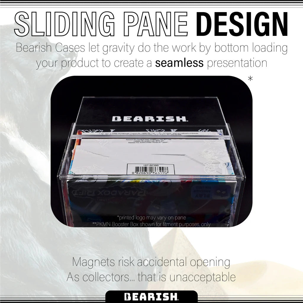 Bearish Sliding Pane Acrylic Case - Fits Shrink-wrapped Booster Boxes