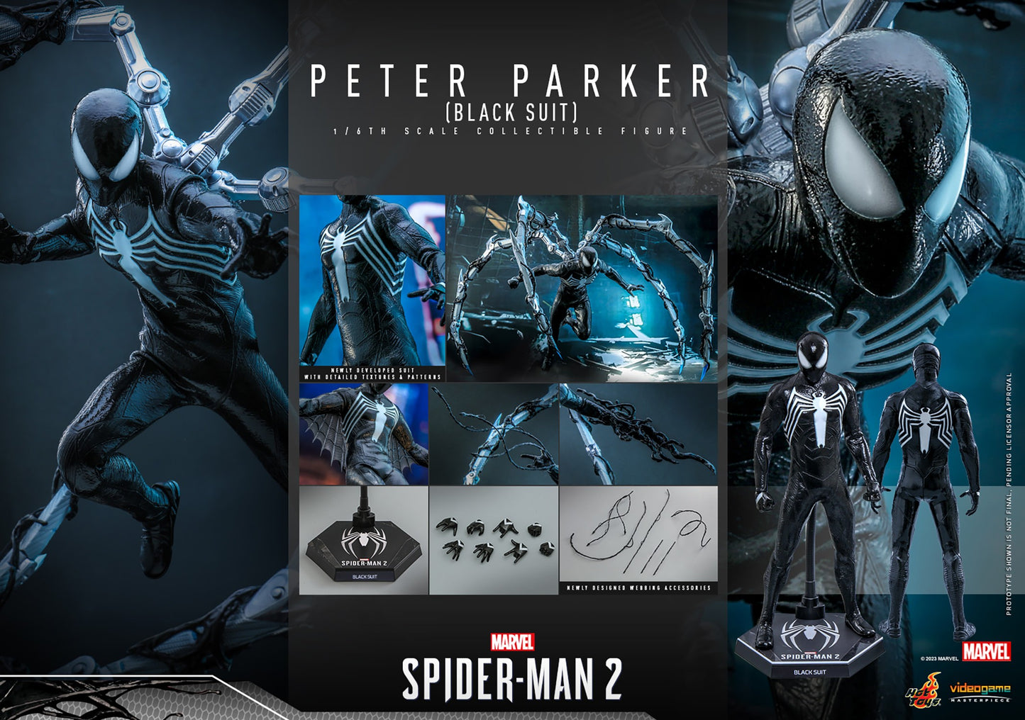 SPIDER-MAN 2 PETER PARKER (BLACK SUIT) 1/6th scale by Hot Toys
