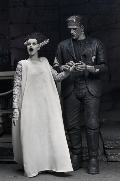 Universal Monsters - 7” Scale Action Figure - Bride of Frankenstein 90th Anniversary The Monster & His Mate 2pk (B&W)