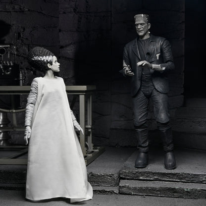 Universal Monsters - 7” Scale Action Figure - Bride of Frankenstein 90th Anniversary The Monster & His Mate 2pk (B&W)