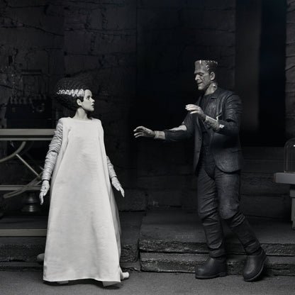 Universal Monsters - 7” Scale Action Figure - Bride of Frankenstein 90th Anniversary The Monster & His Mate 2pk (B&W)