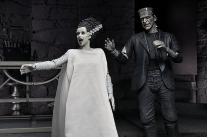 Universal Monsters - 7” Scale Action Figure - Bride of Frankenstein 90th Anniversary The Monster & His Mate 2pk (B&W)