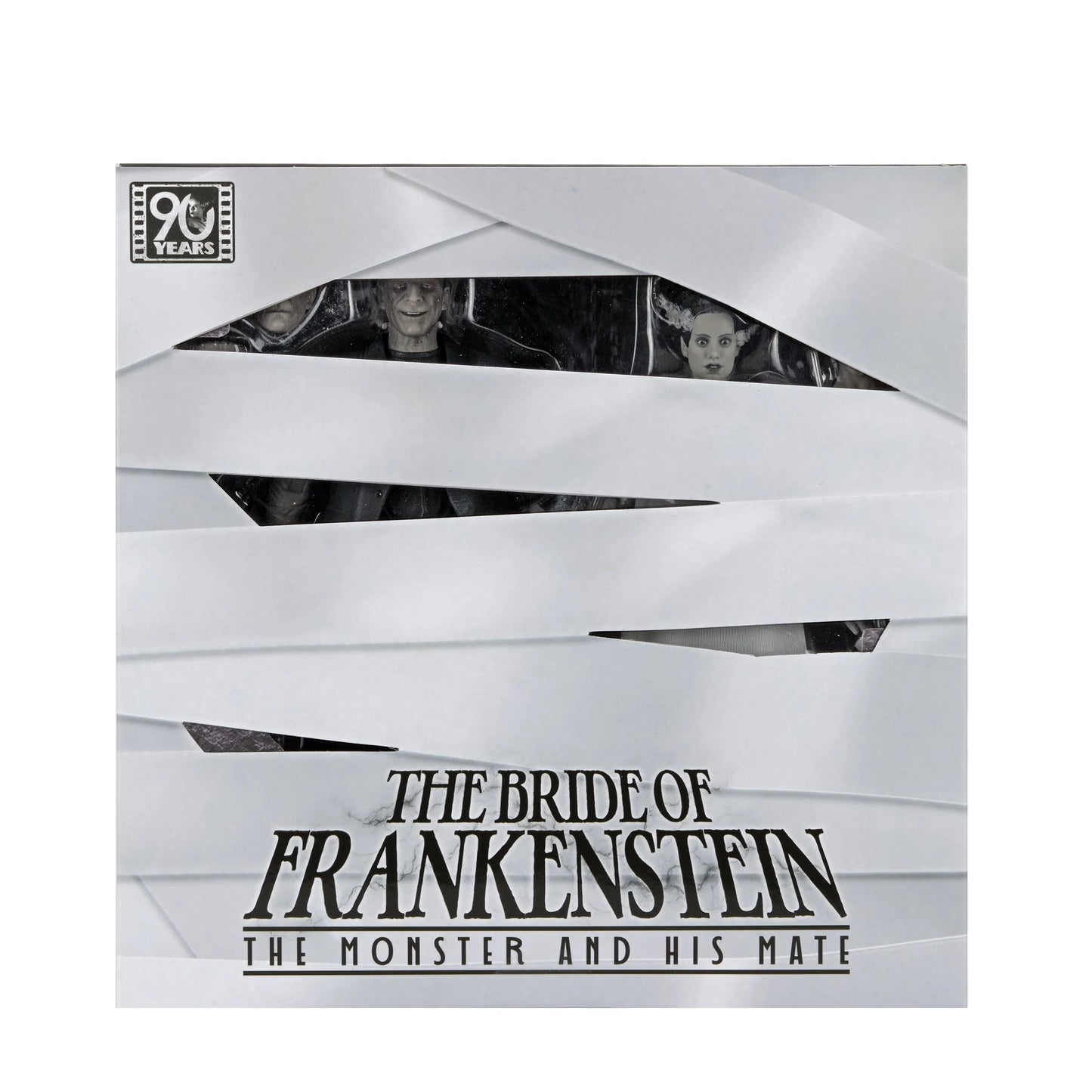 Universal Monsters - 7” Scale Action Figure - Bride of Frankenstein 90th Anniversary The Monster & His Mate 2pk (B&W)