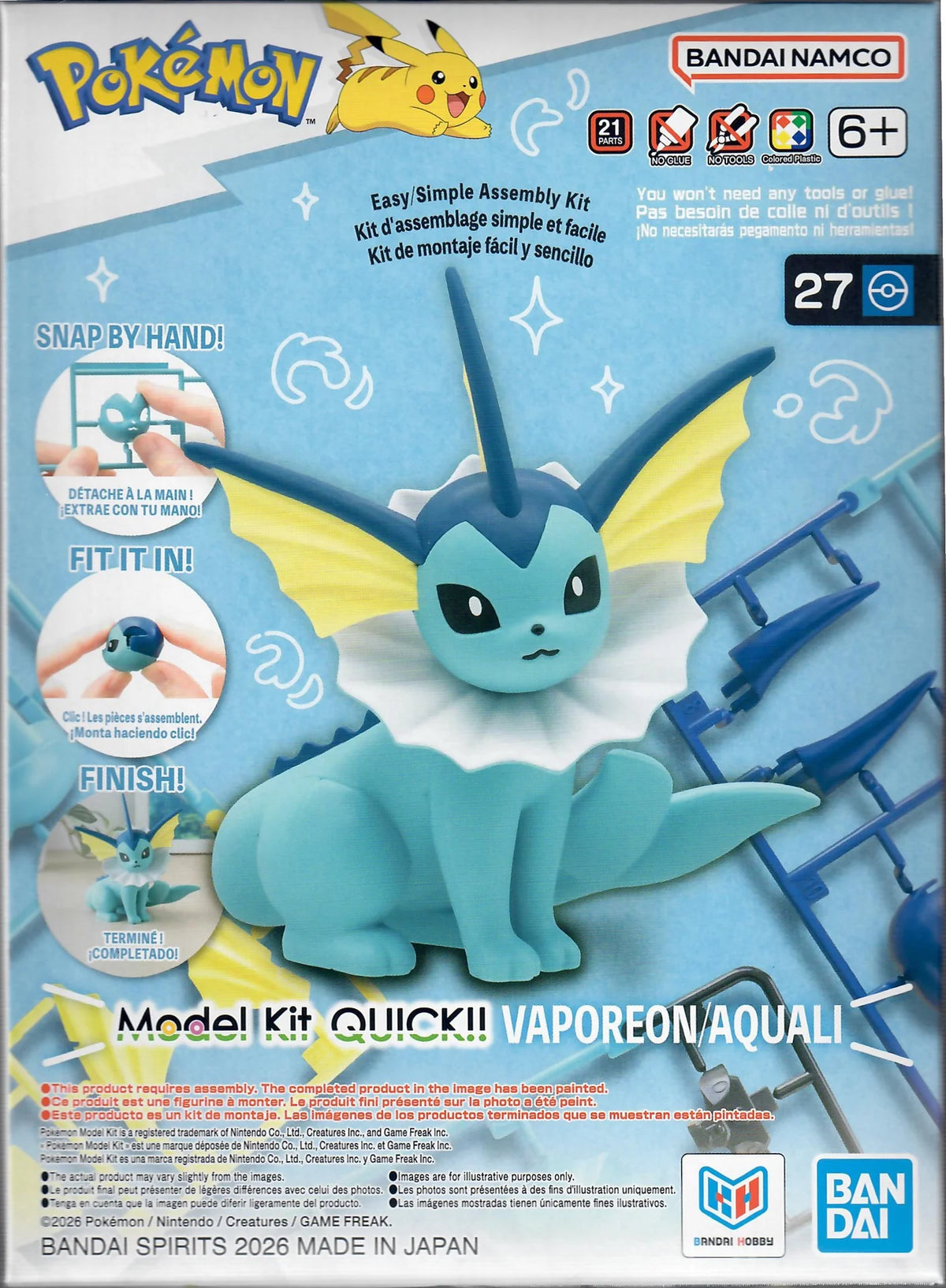 Pokemon Vaporeon 27 Quick Model Kit
