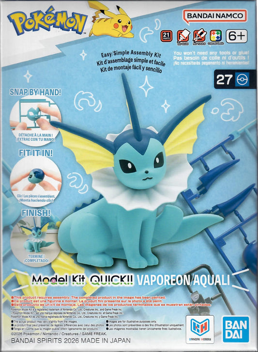 Pokemon Vaporeon 27 Quick Model Kit