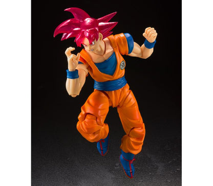 Bandai Tamashii Nations S.H.Figuarts Super Saiyan GOD Son Goku SDCC 2021 Event Exclusive Color Edition