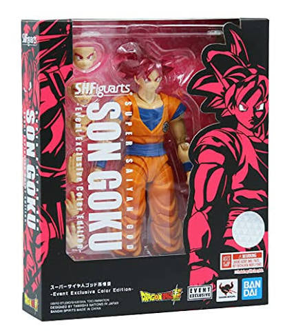 Bandai Tamashii Nations S.H.Figuarts Super Saiyan GOD Son Goku SDCC 2021 Event Exclusive Color Edition