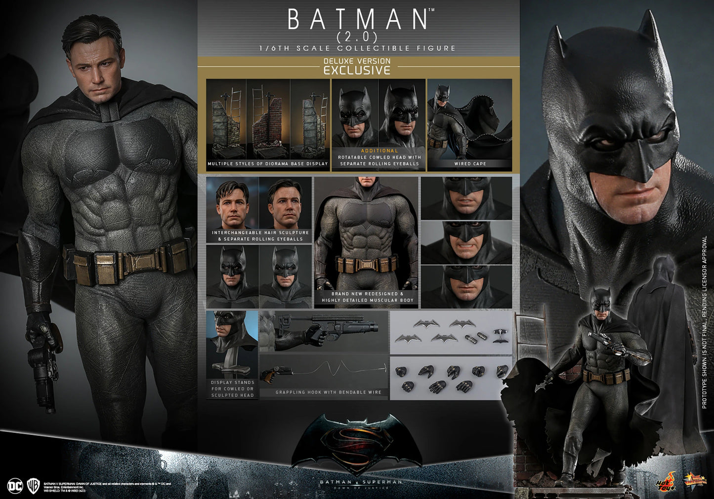 Pre-Order: BATMAN (2.0) (DELUXE VERSION) Sixth Scale Figure by Hot Toys