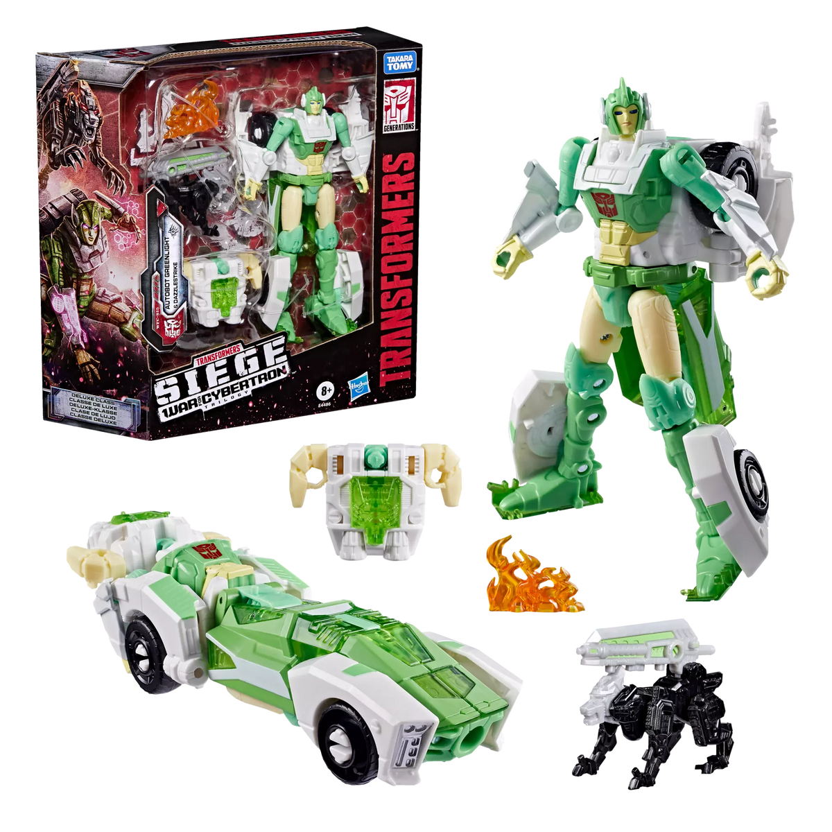 Transformers Generations War for Cybertron: Siege Deluxe Class Autobot Greenlight with Dazzlestrike