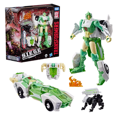 Transformers Generations War for Cybertron: Siege Deluxe Class Autobot Greenlight with Dazzlestrike