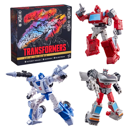 Transformers Age of the Primes Autobot Mirage, Ironhide, and Bluestreak