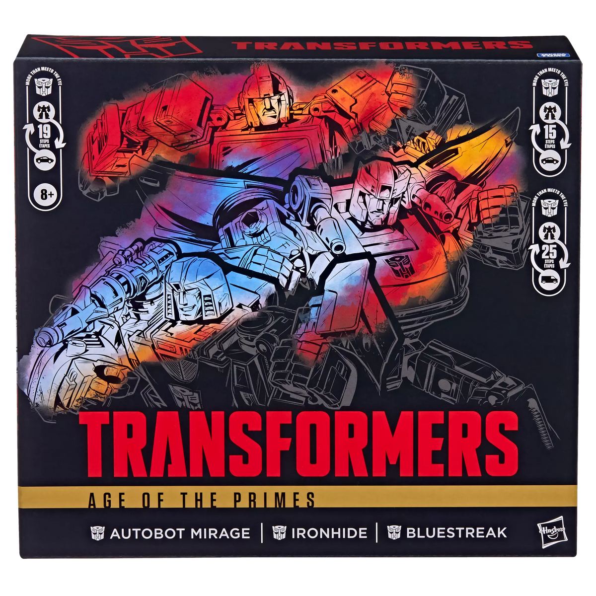Transformers Age of the Primes Autobot Mirage, Ironhide, and Bluestreak