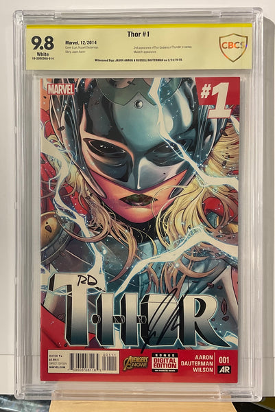 Thor (2014 Marvel 4th Series) #1A CBCS Signature: Dauterman & Aaron