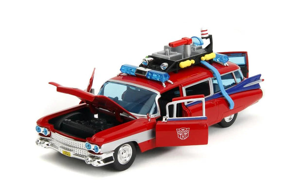 Ghostbusters x Transformers Hollywood Rides Ecto-1 (Optimus Prime Graphics) 1/24 Scale Vehicle