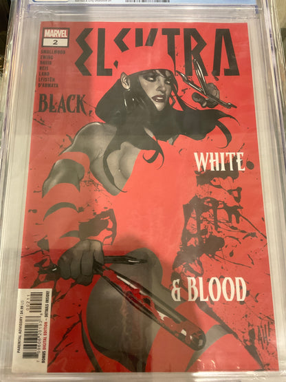 ELEKTRA BLACK WHITE & BLOOD #2  ADAM HUGHES COVER CGC 9.8