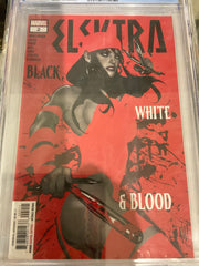 CGC 9.8 WP ELEKTRA BLACK WHITE & BLOOD #2  ADAM HUGHES COVER