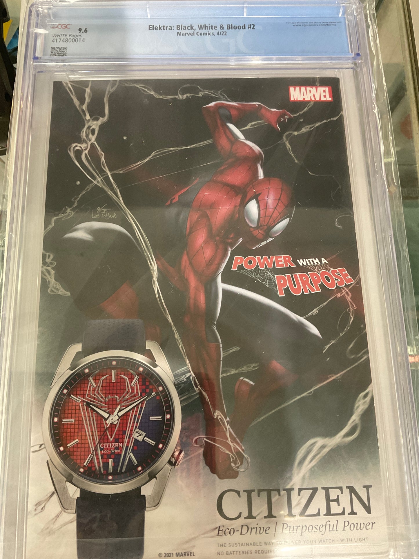 ELEKTRA BLACK WHITE & BLOOD #2  ADAM HUGHES COVER CGC 9.8