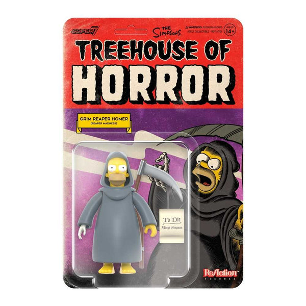The Simpsons Reaction W3 Th Horror Grim Reaper Homer Figure (Ne