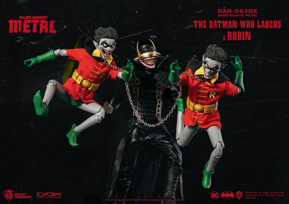 Dark Nights: Metal Dynamic 8ction Heroes DAH-63DX The Batman Who Laughs and Robins Deluxe PX Previews Exclusive Figure Set