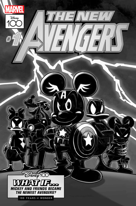 Amazing Spider-Man 25 Donald Soffritti Disney100 The New Avengers Black And Whit E Variant