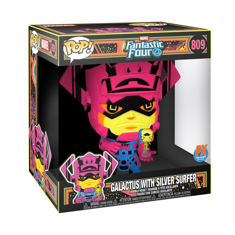 Pop! Marvel: Fantastic Four - 10" Galactus w/ Silver Surfer (Black Light Ver.) PX Previews Exclusive