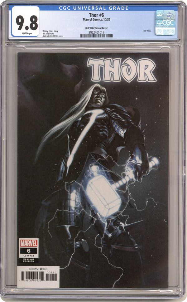 THOR #6 CGC 9.8 DELL'OTTO VARIANT 1:50 1ST THANOS INFINITY HAMMER (2020) CATES
