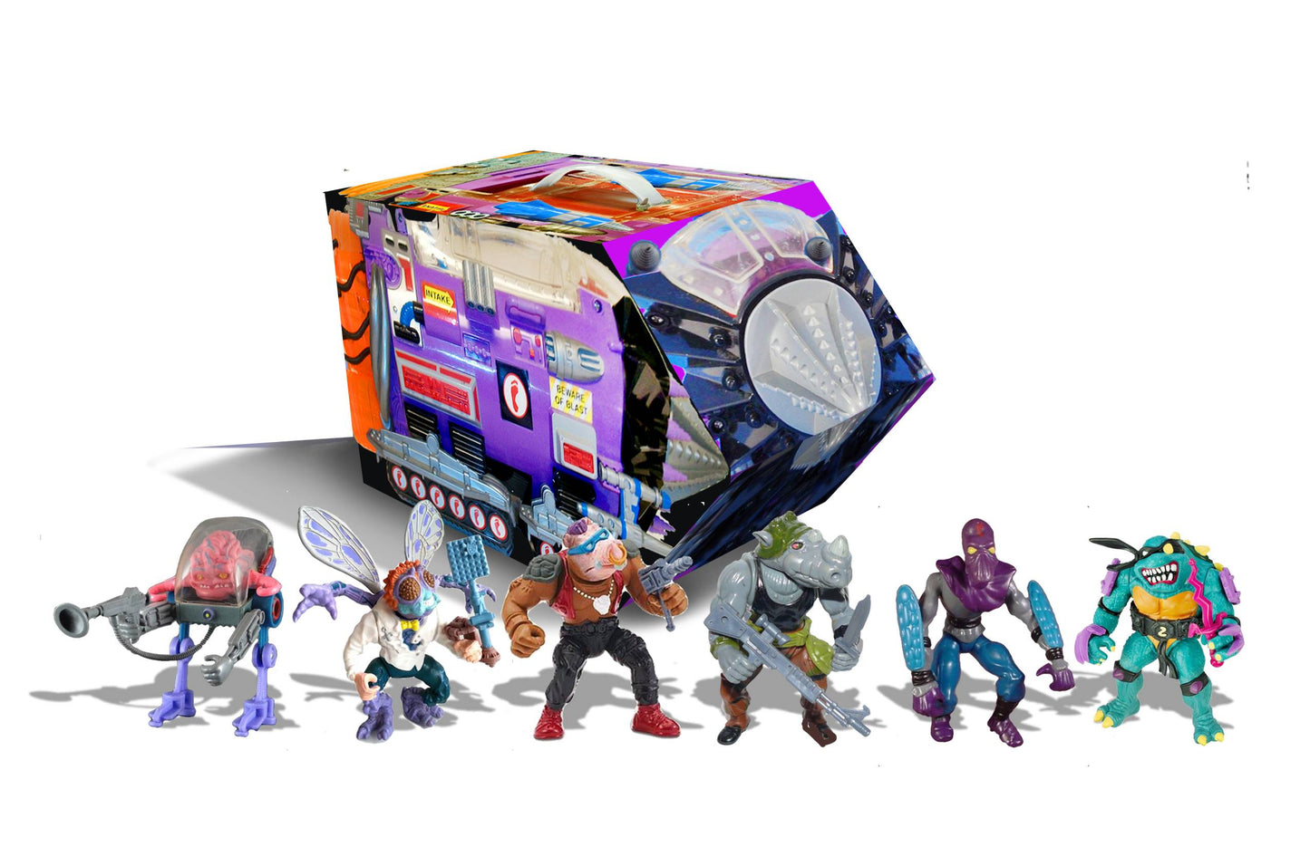 EXCLUSIVE TMNT RETRO VILLAINS MUTANT MODULE PX 6PC AF SET BY PLAYMATES