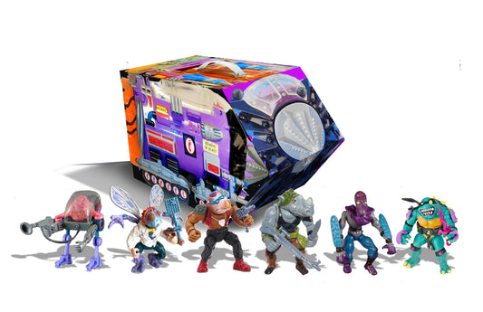 EXCLUSIVE TMNT RETRO VILLAINS MUTANT MODULE PX 6PC AF SET BY PLAYMATES