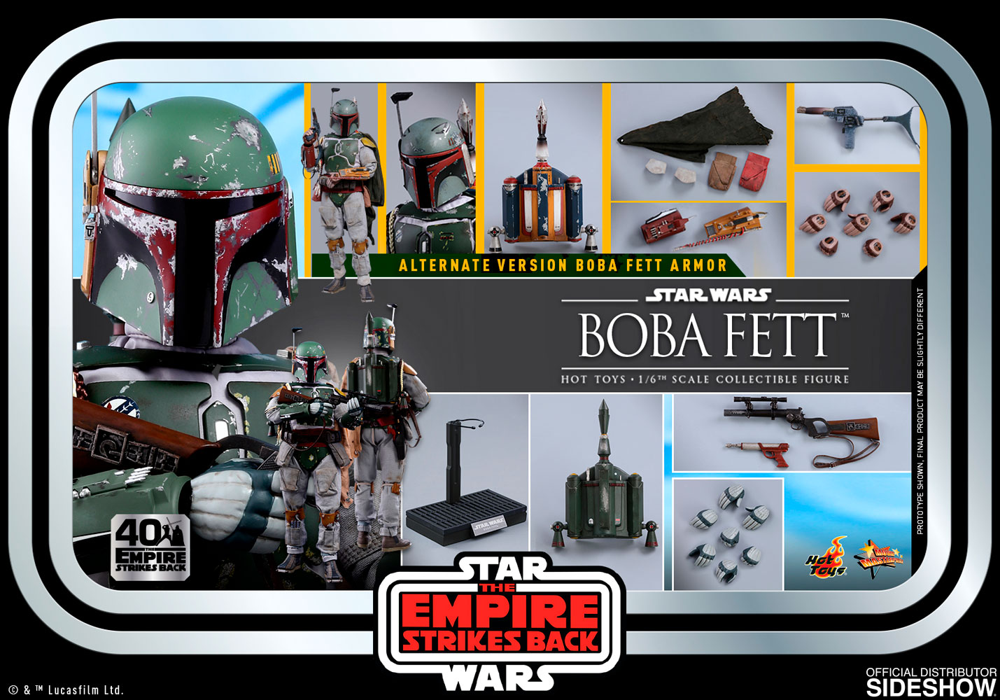 Boba Fett Sixth Scale Figure by Hot Toys 40th Anniversary Collection