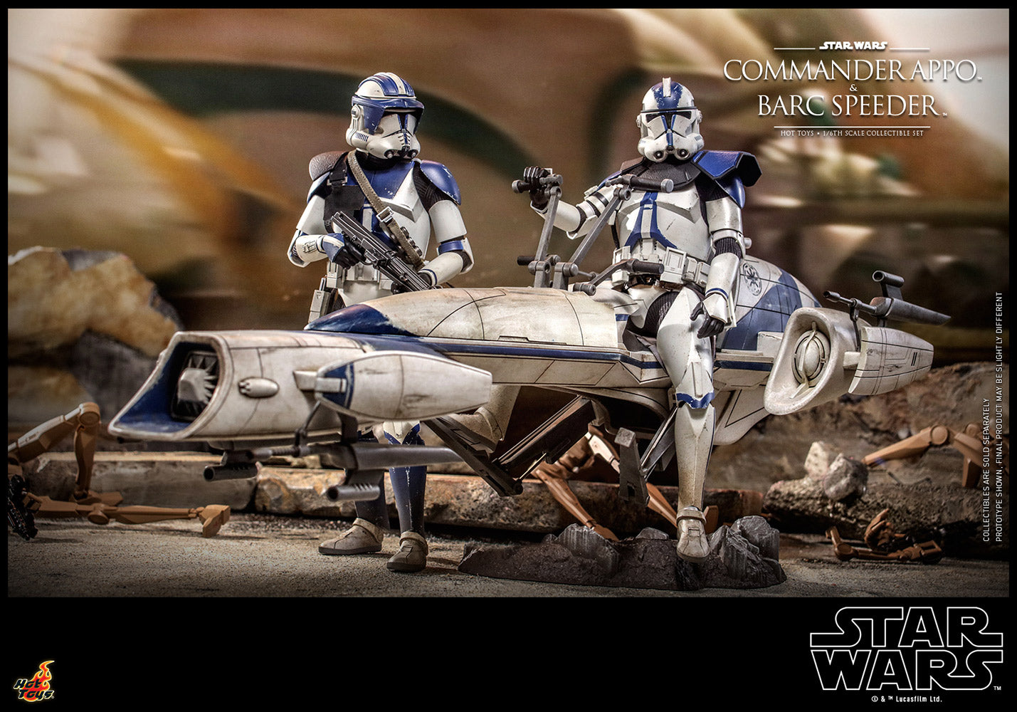 Commander Appo & BARC Speeder Sixth Scale Figure Set by Hot Toys
