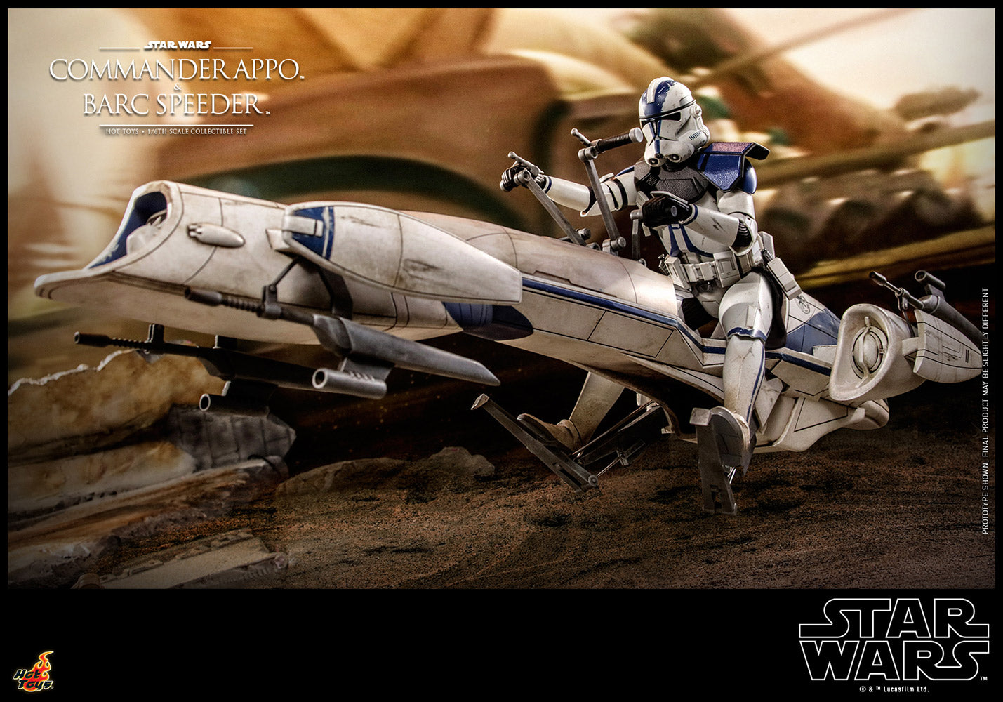 Commander Appo & BARC Speeder Sixth Scale Figure Set by Hot Toys