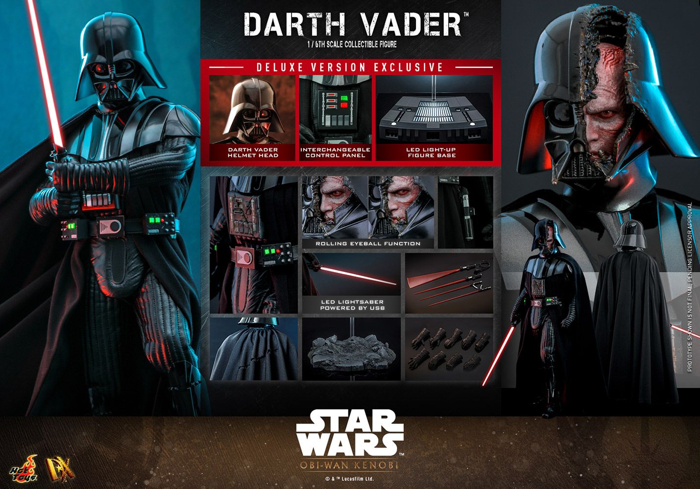Darth Vader (Deluxe Version) Sixth Scale Figure by Hot Toys