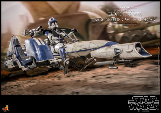 Heavy Weapons Clone Trooper and BARC Speeder with Sidecar Sixth Scale Figure Set by Hot Toys