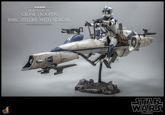Heavy Weapons Clone Trooper and BARC Speeder with Sidecar Sixth Scale Figure Set by Hot Toys