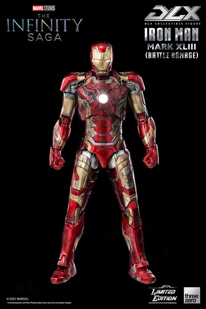 DLX Iron Man Mark 43 (Battle Damage) Collectible Figure by Threezero