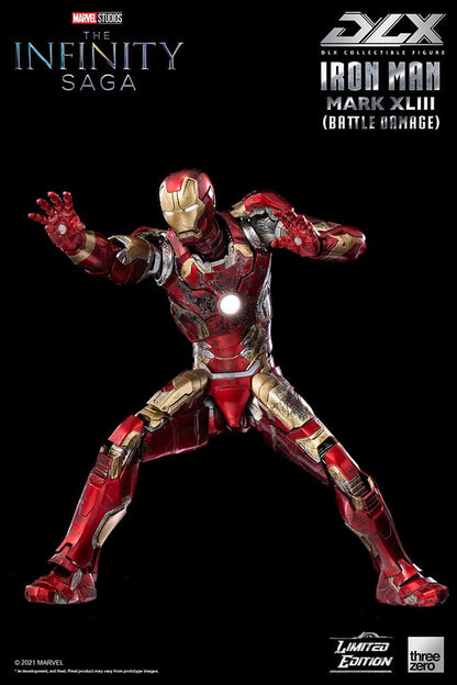 DLX Iron Man Mark 43 (Battle Damage) Collectible Figure by Threezero